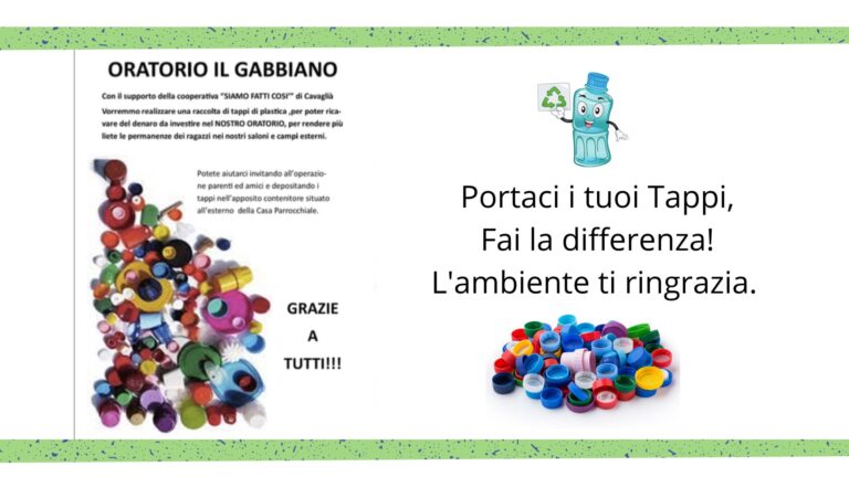 Raccolta tappi in plastica - Siamo fatti così